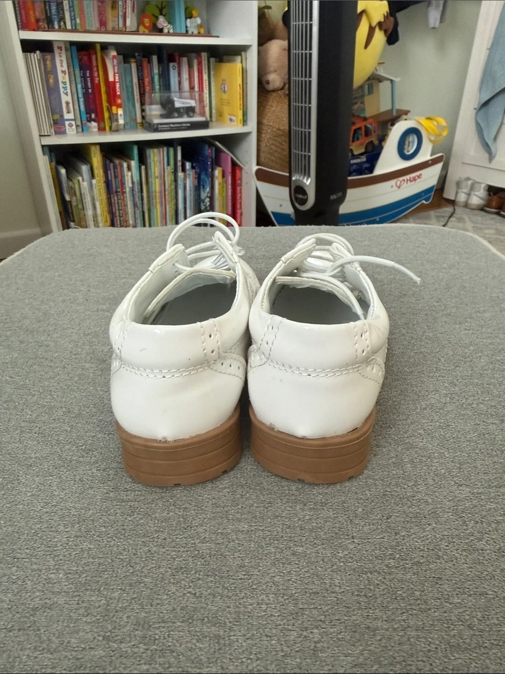 Classic White Boy’s Wingtip Oxfords with Gum Sole